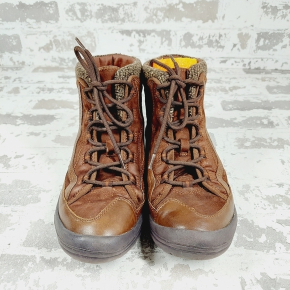 Nature Walk Brown Leather Lace Up Casual Flat Winter Ankle Boots F742 - Picture 3 of 11